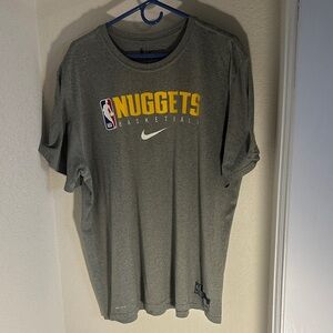 Nike Nuggets Basketball Tee in Gray and Yellow
